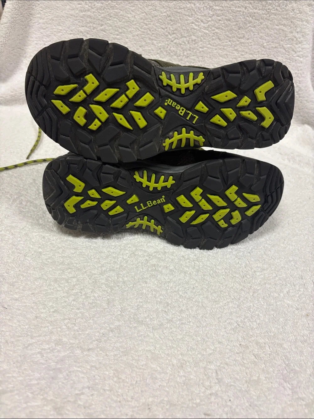 L.L. Bean Kids Gray Yellow waterproof Hiking Boots model 286156 size 5